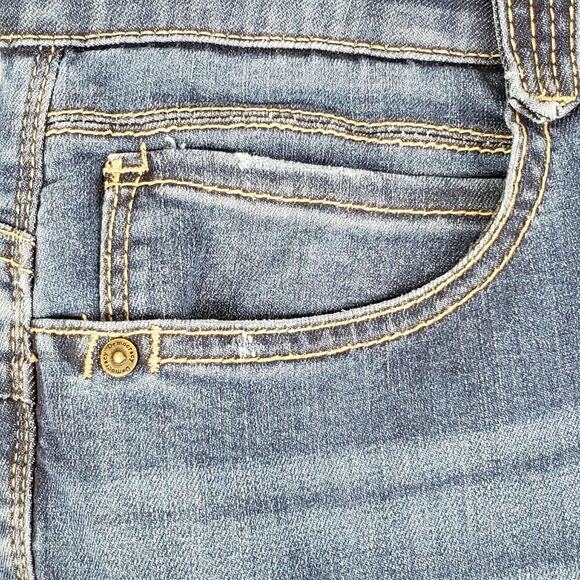 Democracy Jeans Ab Solution Womens Size 14 Blue Denim Distressed Straight - Picture 5 of 10